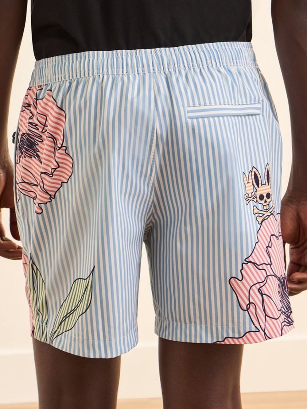 Psycho Bunny Men’s Blair Striped Swim Trunks 5” - Picture 2 of 10